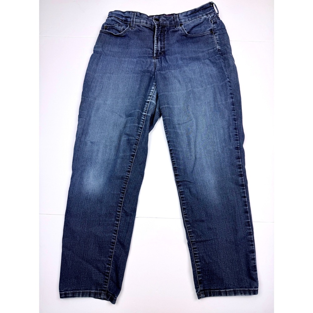 NYDJ Ankle Jeans Womens 8 Blue Denim Lift Tuck Technology Medium Wash Stretch